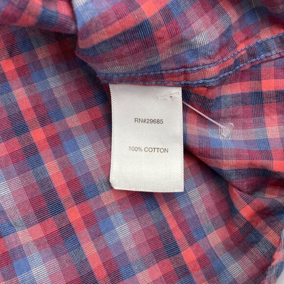 Pendleton Shirt Womens Extra Large Red Blue Check Button Up Long Sleeve Outdoor - Picture 9 of 14